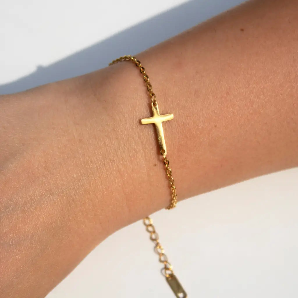 Cross bracelet gold - Armband