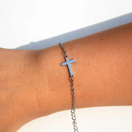 Cross bracelet silver - Armband